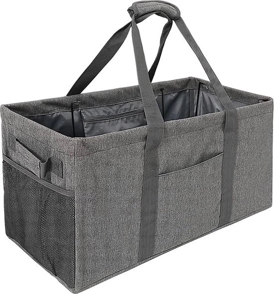 Sacchetto per spesa da 50 litri, pieghevole, grande, per donne e uomini, borsa da spalle con telaio in acciaio pieghevole, sacchetto per spesa, sacchetto per lavanderia, pieghevole, per shopping, vacanza, picnic, lavanderia