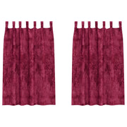 Tende in Velluto 2 pz Rosso vino 175 x 140 cm Velluto