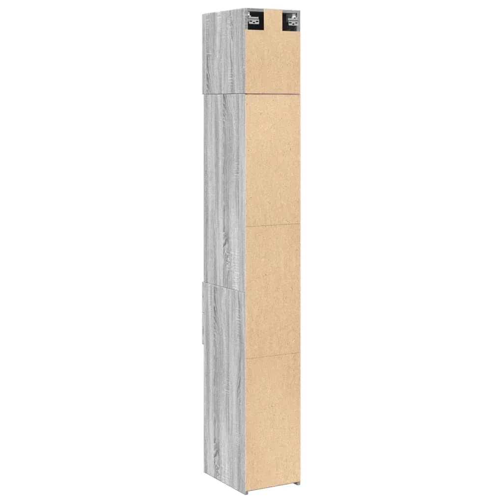 Mobile contenitore sottile e moderno salvaspazio 30 x 42,5 x 225 cm legno composito grigio 02_0055557