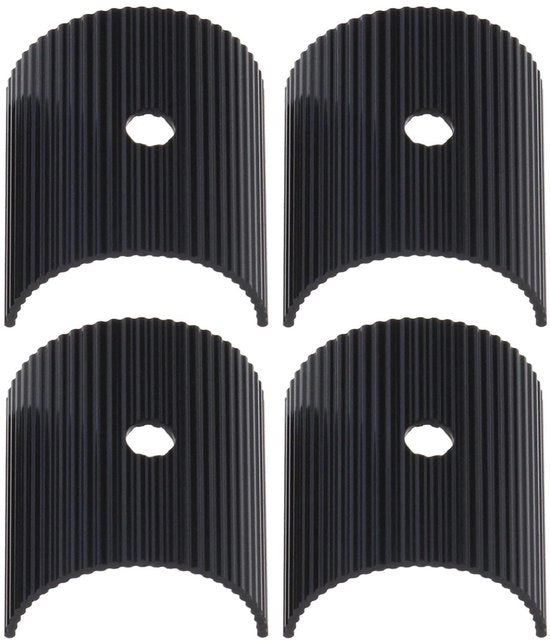Adattore di sterzo per aumento di sterzo - 2 pezzi - in alluminio nero - riduttore per biciclette - compatibile con 25,4 mm a 31,8 mm