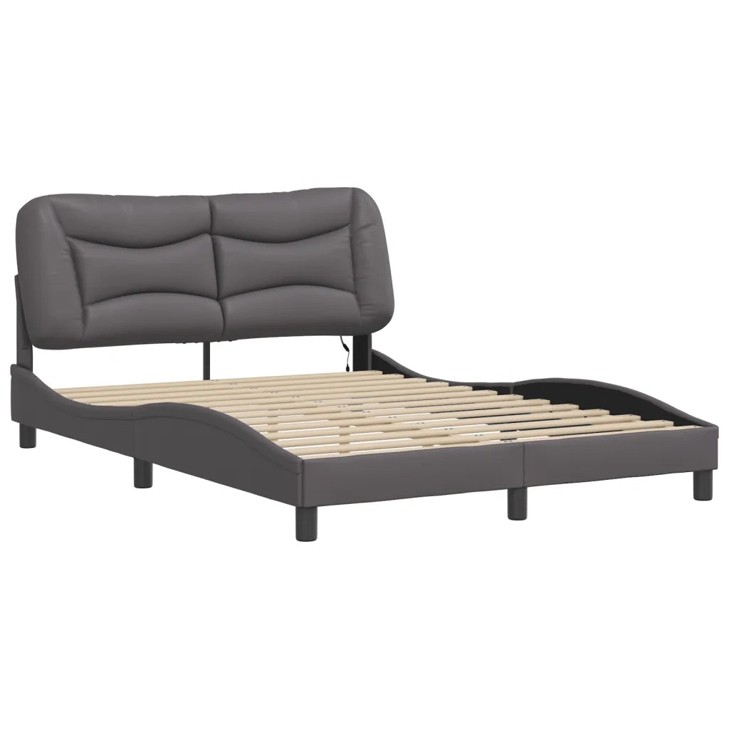 Giroletto con LED senza Materasso-Struttura Letto Hvar Grigio 120x200 cm