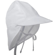 Cappello per bambini, sombrero estivo per bambini, cappello per neonati con protezione collo e strisce, cappello flapper, cappello per il sole UV (S: adatto per misure di capo 48-54 cm) - Bianco