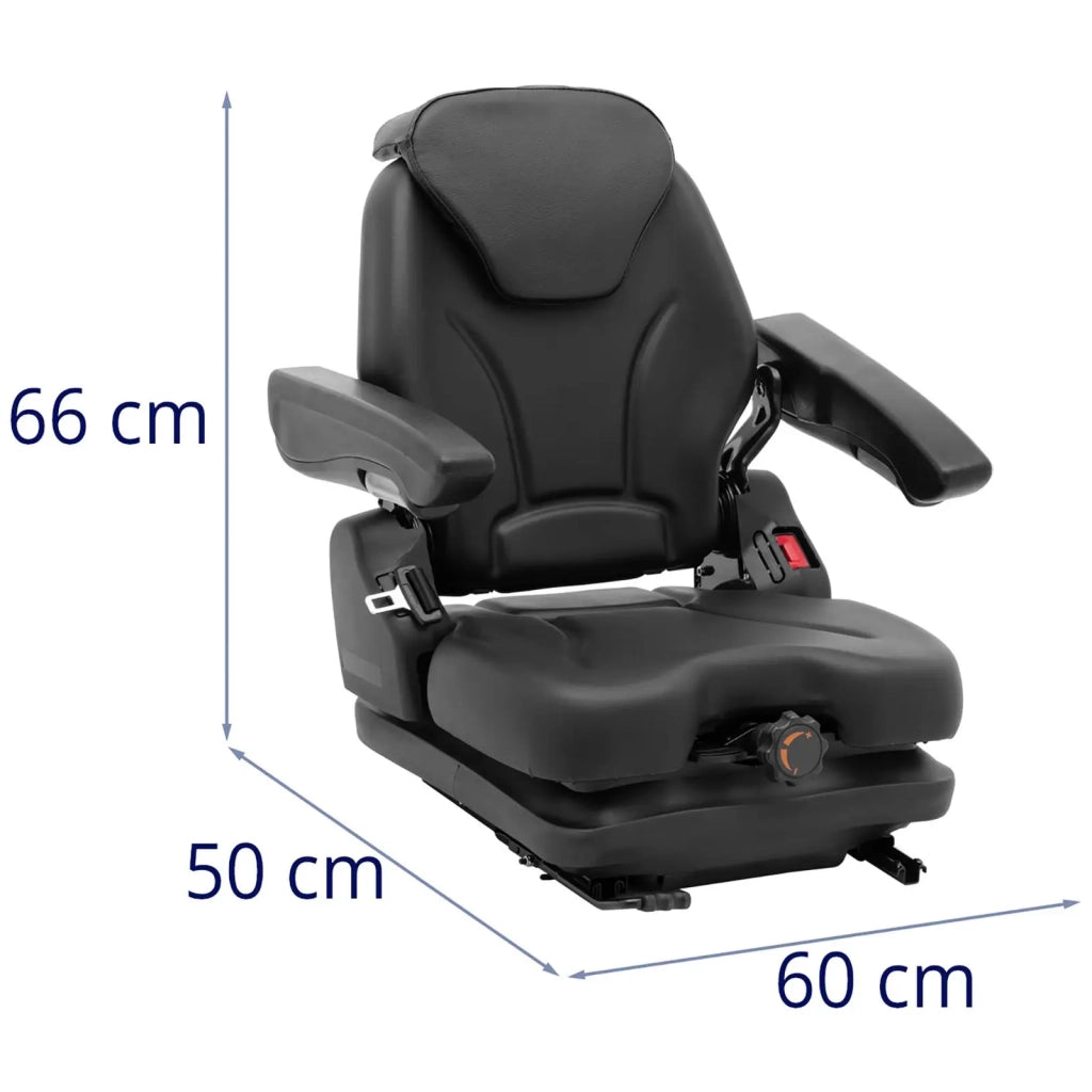 Sedile per trattore 46 x 46 cm con sospensioni regolabili in acciaio verniciato a polvere in PVC schiuma sintetica nera 14_0009937