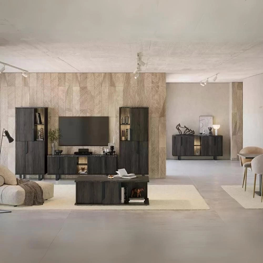 Mobile porta Tv 4 ante Zaira 165x49x60h palissandro nero