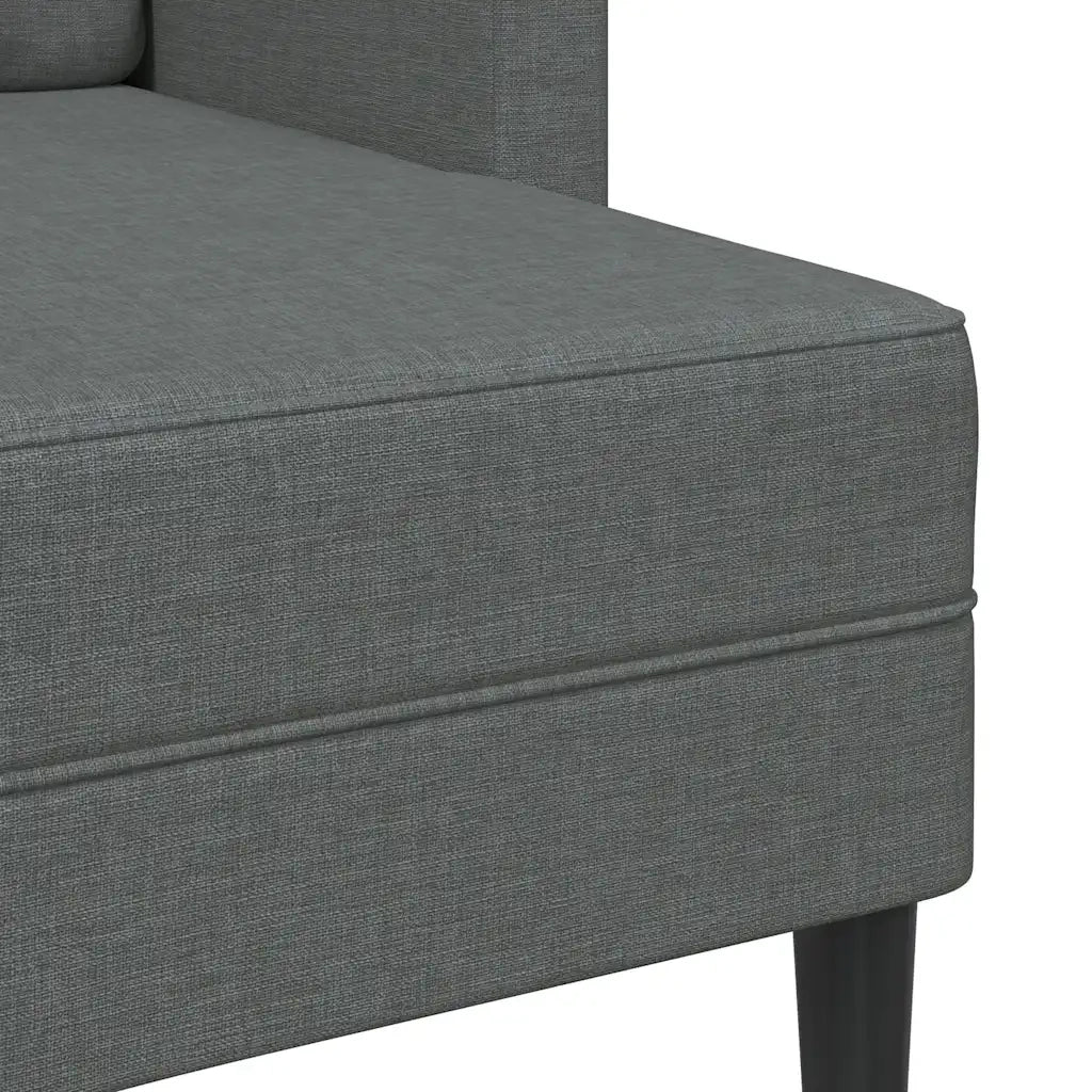 Divano | Divano da soggiorno | Sofa a 2 posti con chaise longue a L grigio scuro 125 cm in tessuto