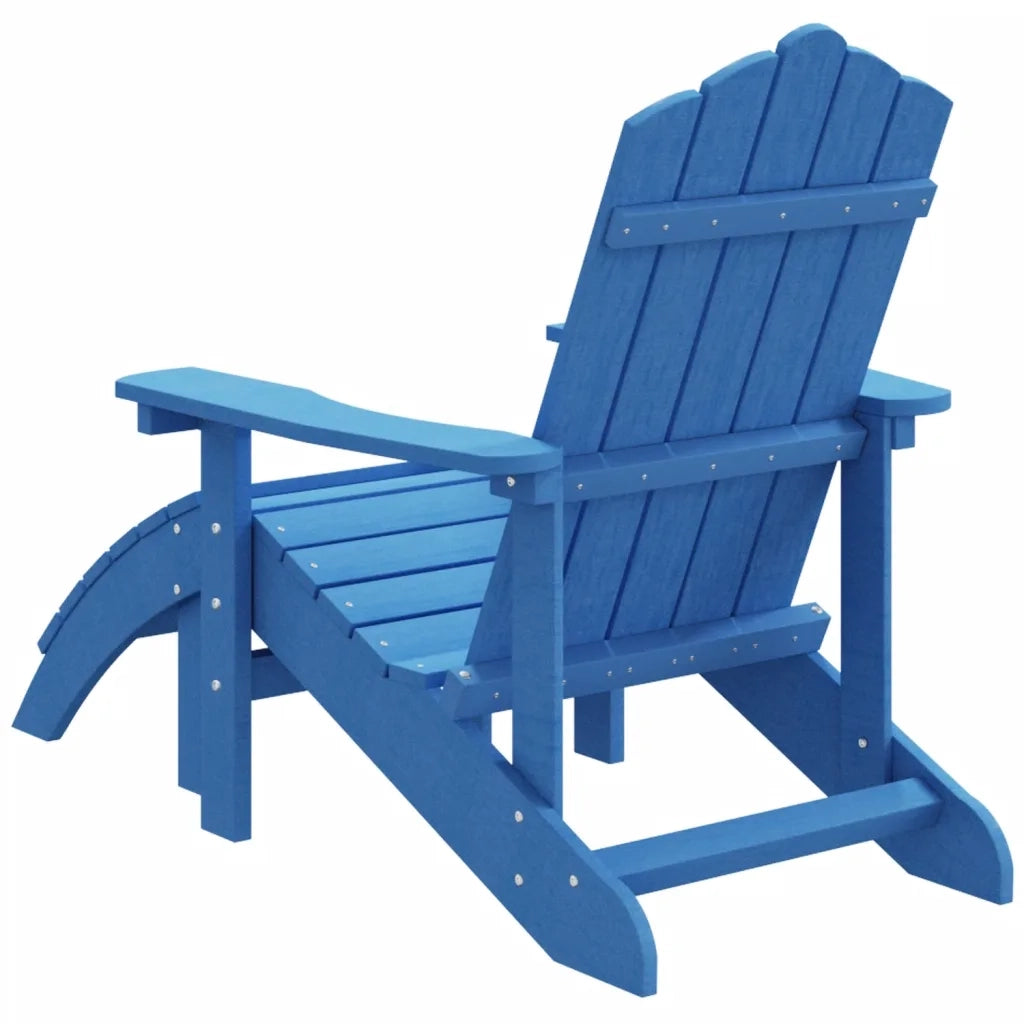 Sedia da Giardino | Sedie da Esterno Adirondack con Poggiapiedi Blu Acqua in HDPE