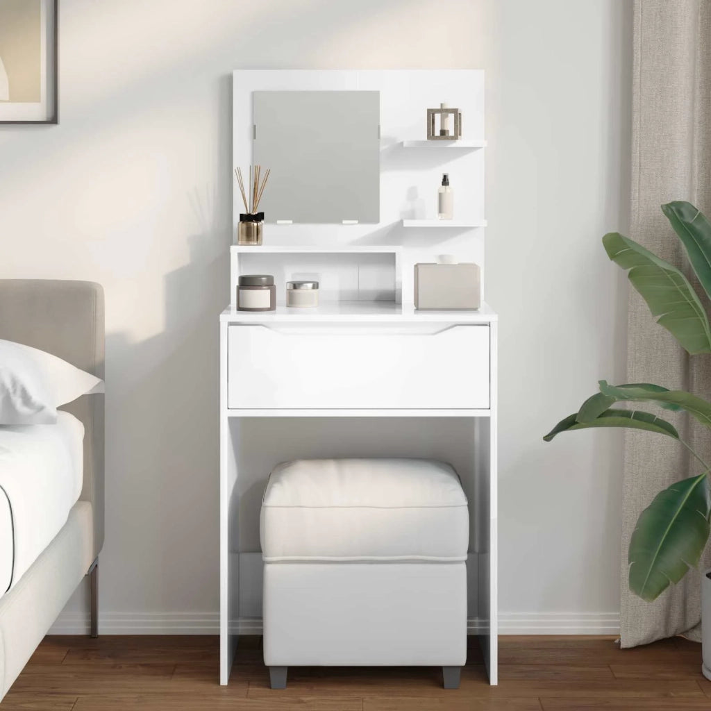 Tavoli da Trucco per Camera da Letto con cassetto Bianco Lucido 889001