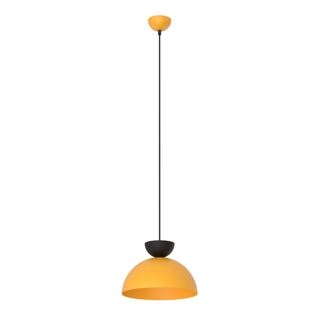 Lampada a sospensione Lunaro in acciaio color arancione
