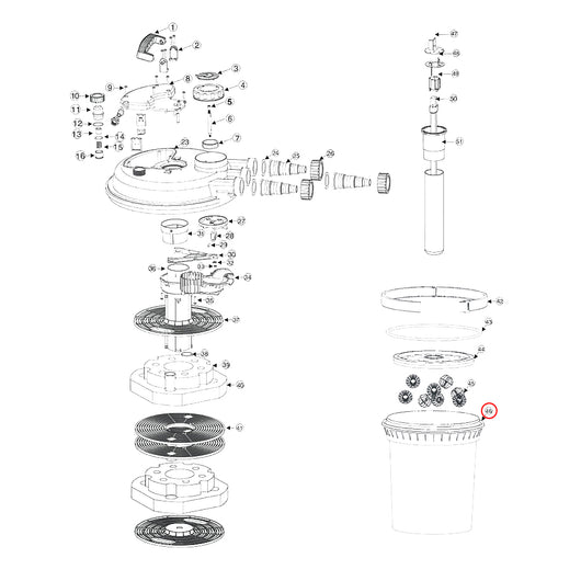 Ricambio per biofiltro a pressione per laghetti CPF-250 Contenitore filtro Portafiltro