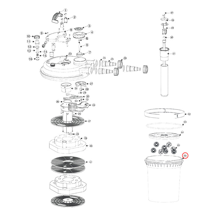 Ricambio per biofiltro a pressione per laghetti CPF-250 Contenitore filtro Portafiltro