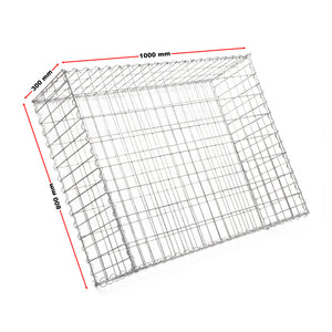 Gabbione metallico 100x80x30 cm ø 4 mm Gabbia sassi per recinzioni, muri di sostegno