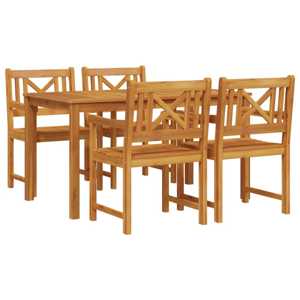 Set da Pranzo da Giardino 5 Pezzi Legno Massello di Acacia