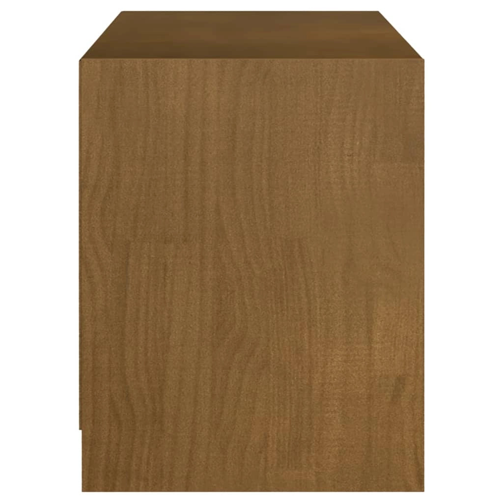 Mobile TV multimediale mensola TV credenza TV sala da pranzo soggiorno camera da letto color miele 104 x 33 x 41 cm legno di pino massiccio marrone 02_0027695