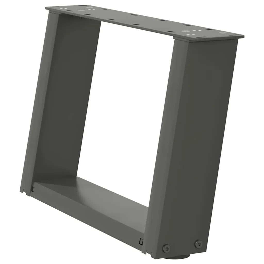 Gambe per Tavolino da CaffÃ¨ a Forma di U 2 pz Antracite 40x(30-31) cm Acciaio