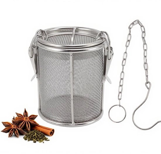 Filtro per Tè in Acciaio Inossidabile con Infusore e Cerniera allungabile per Erba e Spezie
