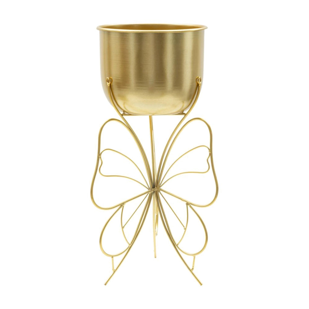 Portavasi Monti, Complemento d'arredo, Articolo decorativo, Accessorio d'arredo, Oro, 22x22 h45 cm