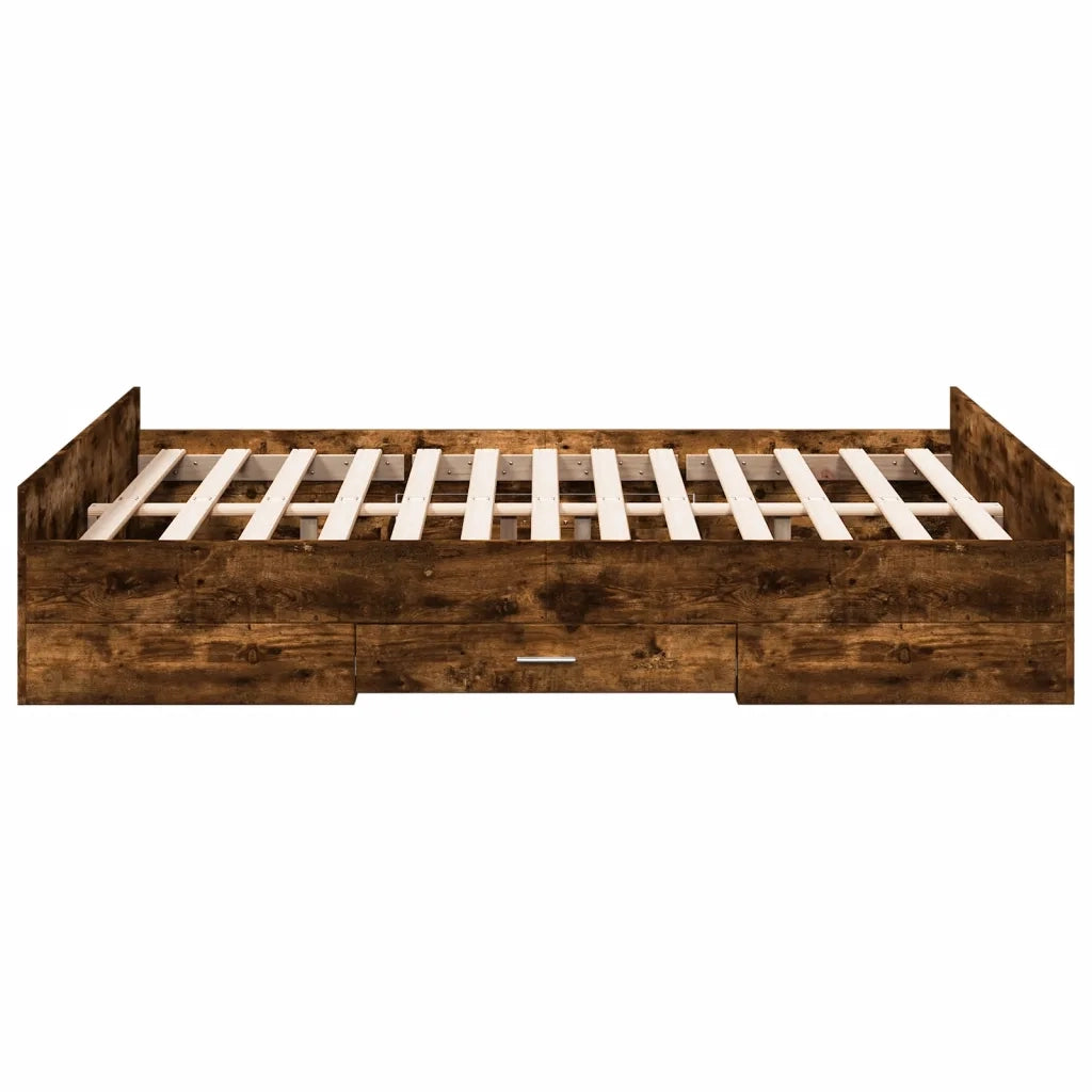 Giroletto con Cassetti Rovere Fumo 135x190 cm Legno Multistrato 3280318