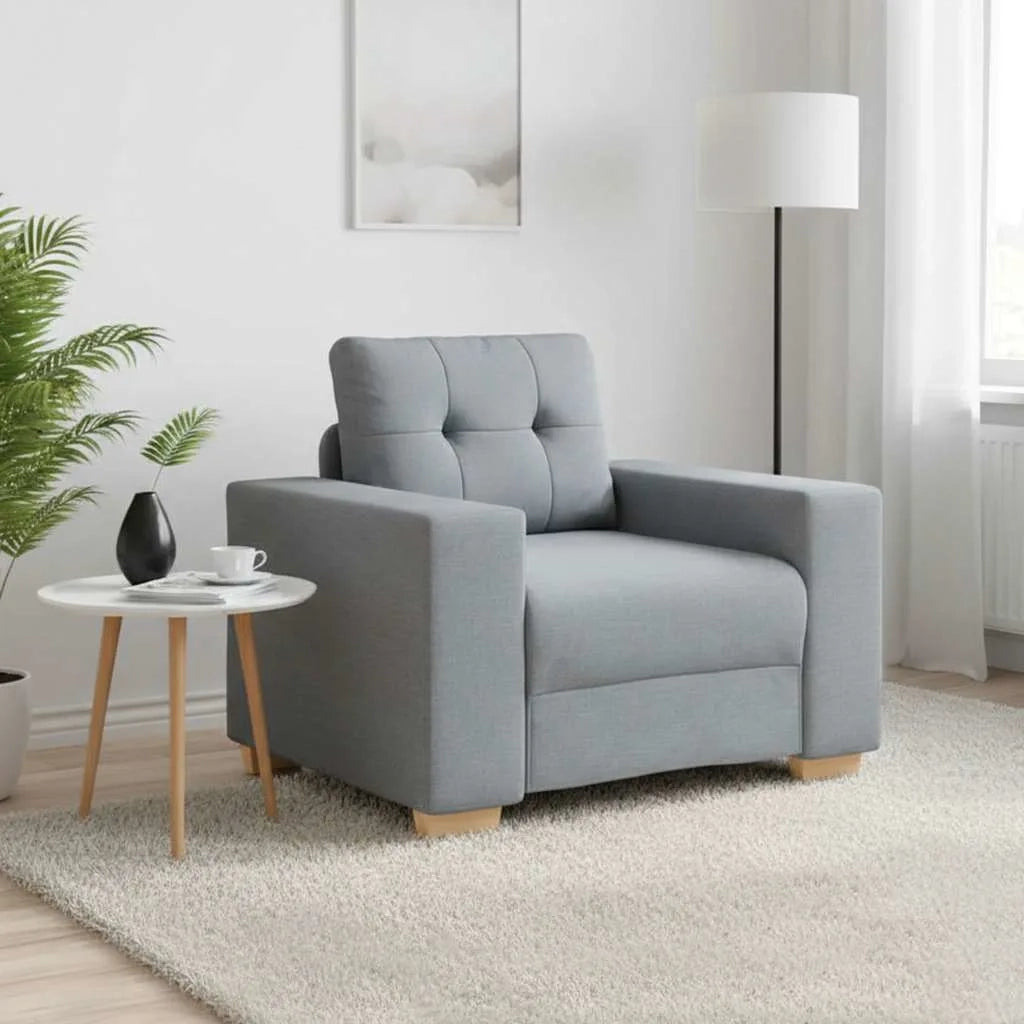 Poltrona-Divano Sedia Grigio Chiaro 100x78x80 cm in Tessuto