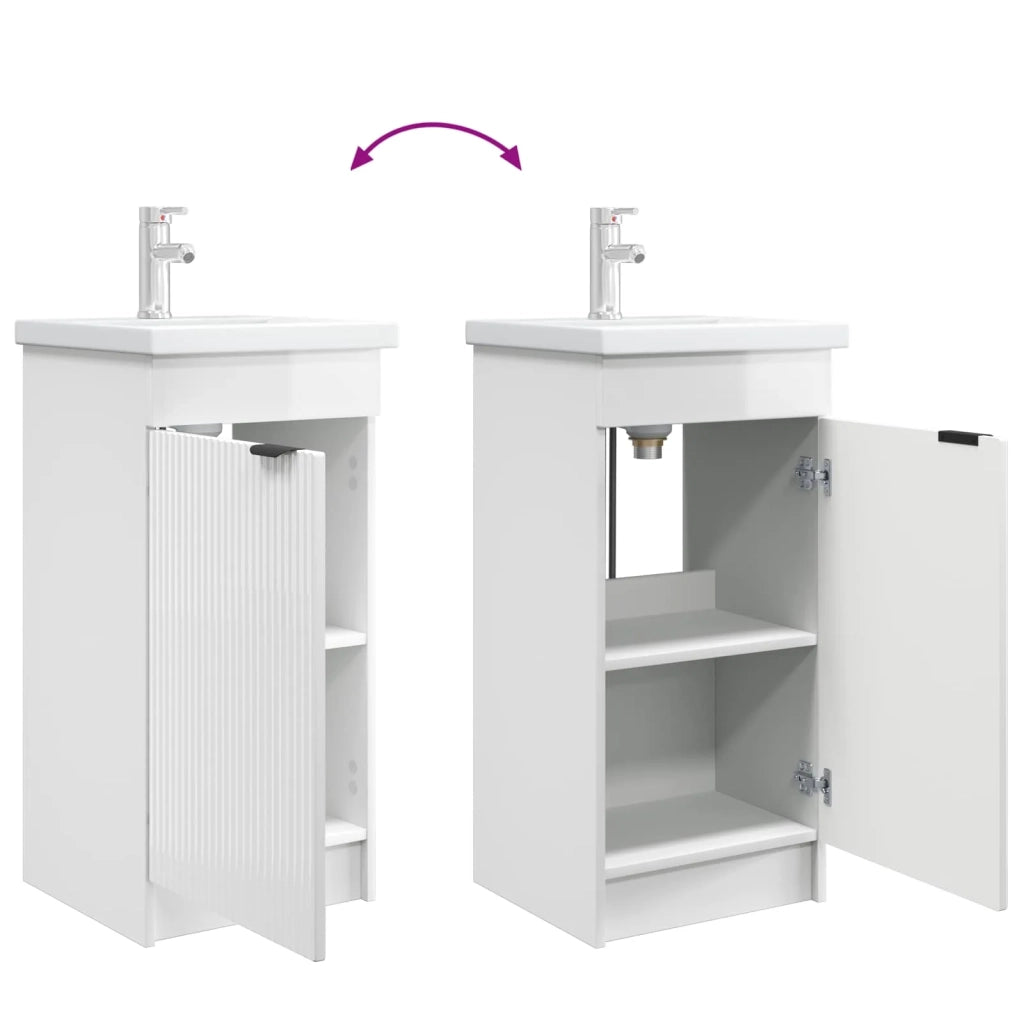 Mobile da bagno con lavabo Bianco Lucido 42 x 40 x 84,5 cm 890088