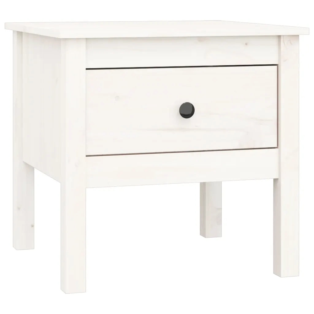 Tavolini 2 pz | Tavolo laterale Bianchi 50x50x49 cm Legno Massello di Pino