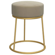 Sgabello Rotondo Grigio Scuro in Velluto CFW3537556