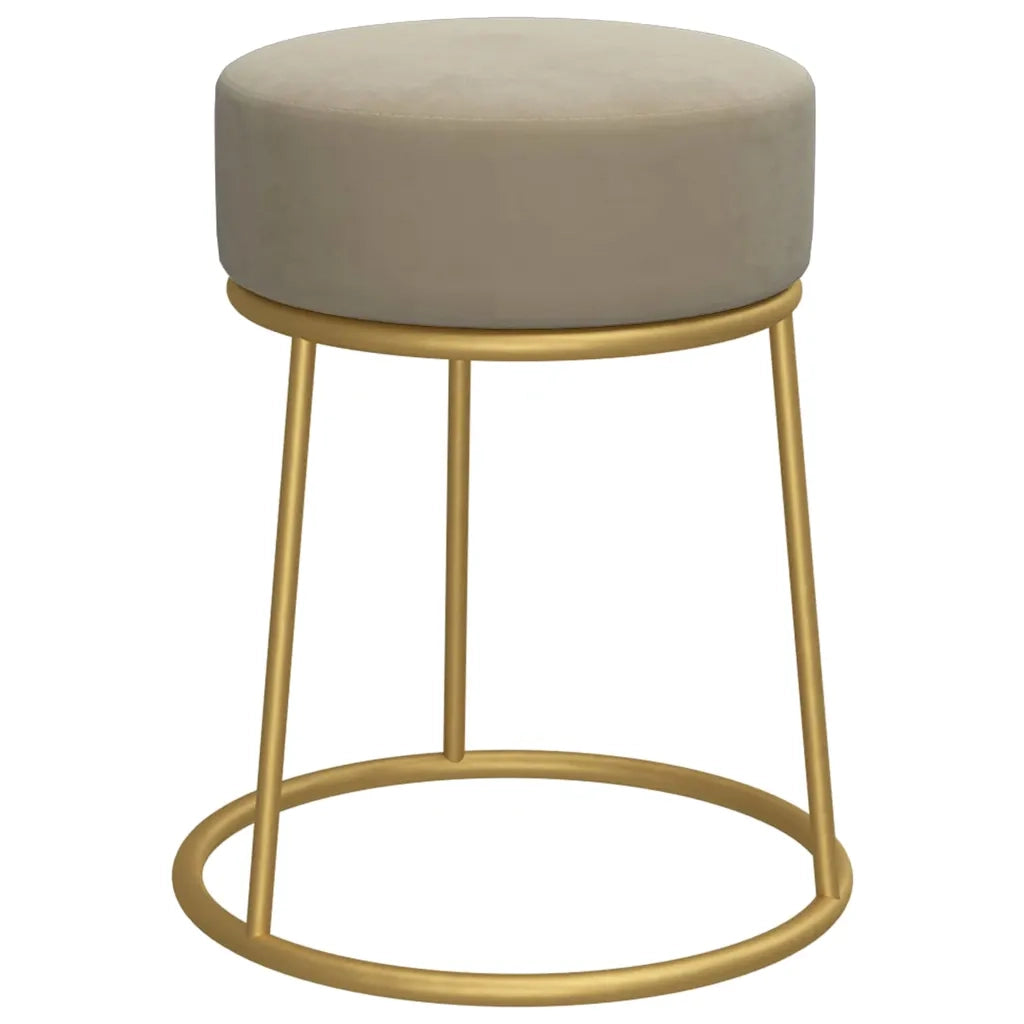 Sgabello Rotondo Grigio Scuro in Velluto CFW3537556