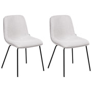 Set di 2 sedie da pranzo senza braccioli Tappezzeria Beige grigio chiaro scandinavo
