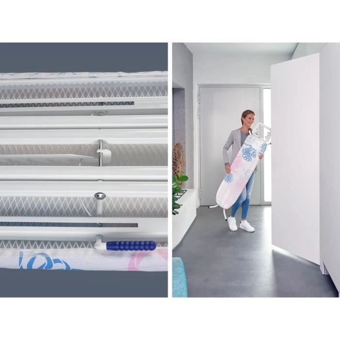 LEIFHEIT 72577 Classic M Asse da stiro Basic, asse da stiro 120x38 cm, regolabile in altezza con poggiaferro fisso