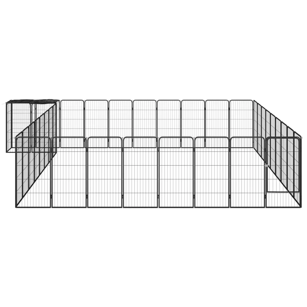 Box Cani 38 Pannelli Nero 50x100 cm Acciaio Verniciato Polvere 3115955