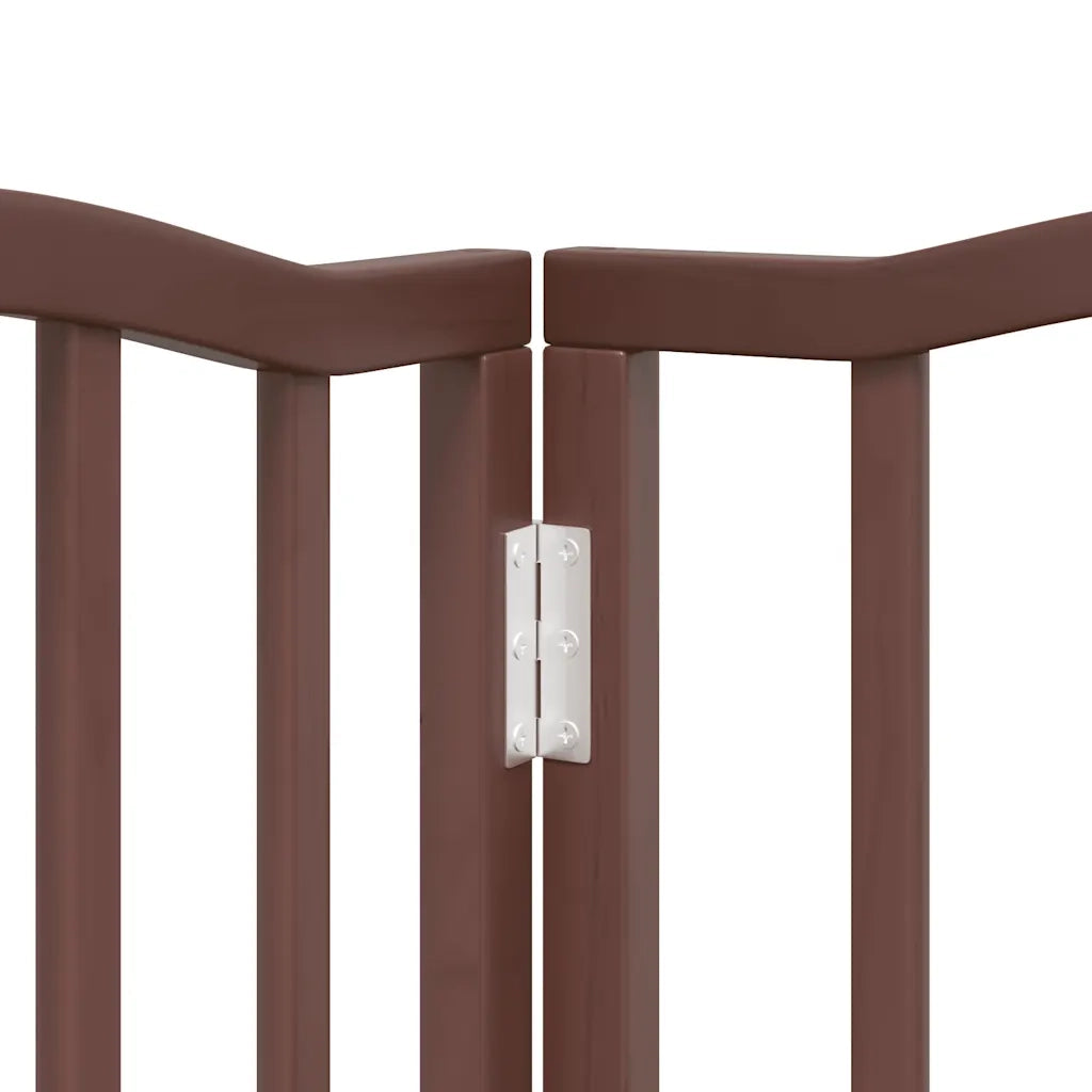 vidaXL Cancello Cani Porta Pieghevole Marrone 9 Pannelli 450cm Pioppo