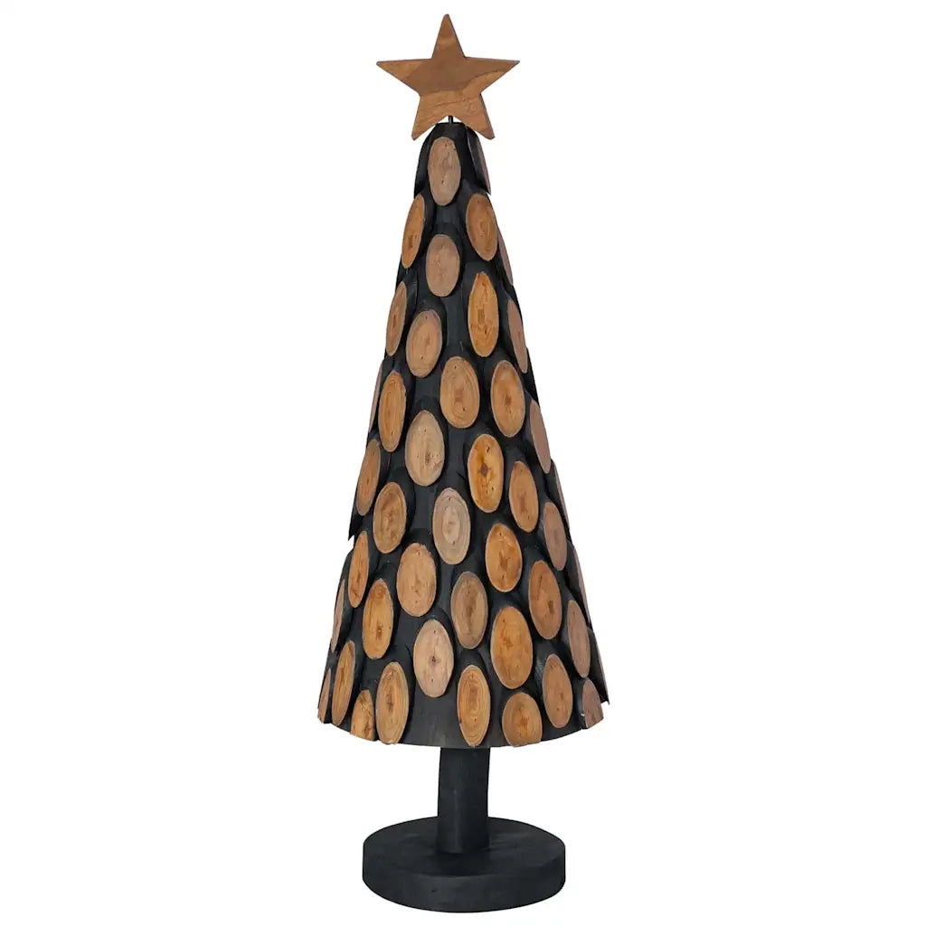 Albero di Natale | Decorazioni natalizie Marrone 90 cm Legno massello di teak
