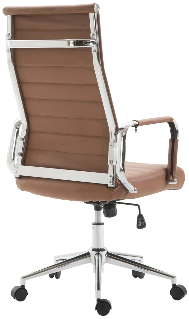 Sedia ufficio Kolumbus in similpelle marrone chiaro