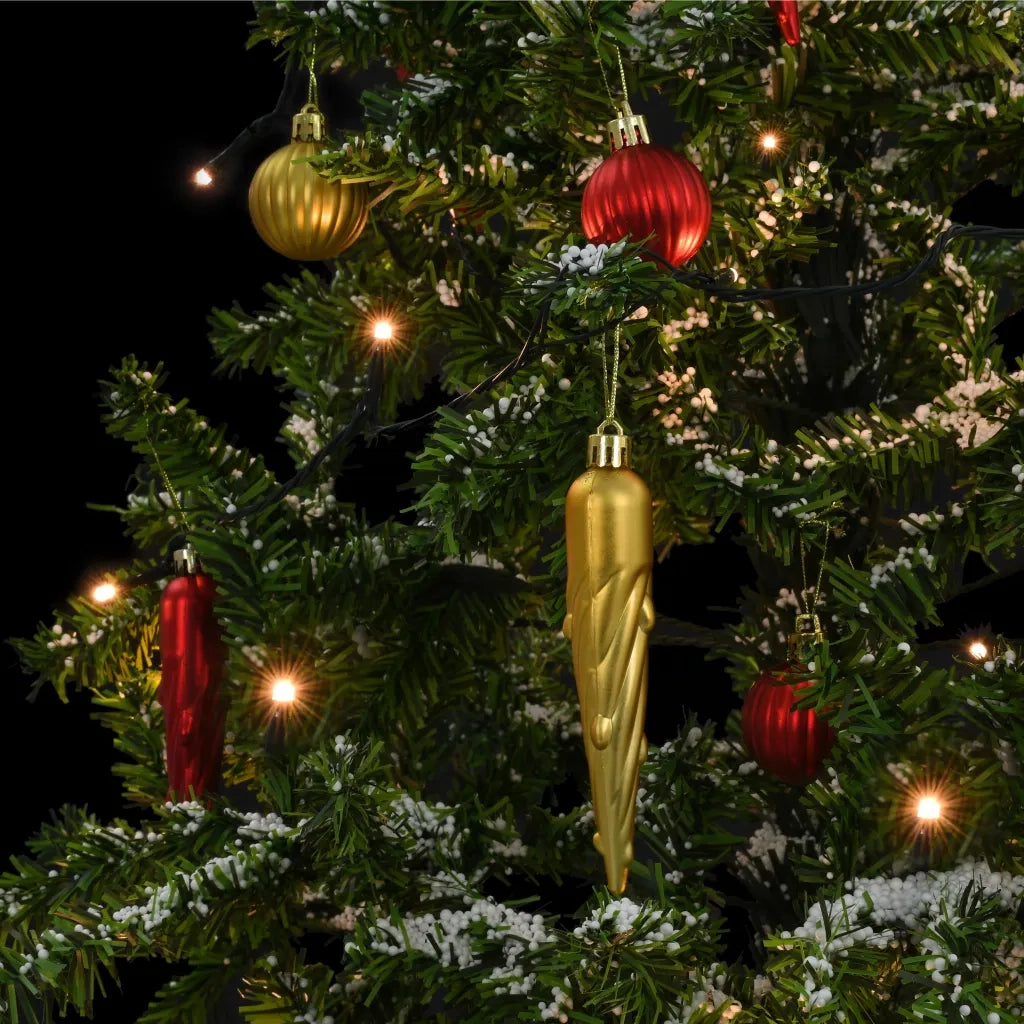 Albero di Natale con Neve e Base a Ombrellone-Albero Natalizio-Decorazioni natalizie Verde 140 cm