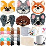 Kit per creare un tappetino con ago a punta di ago per DIY Ago a punta di ago per hobby e artigianato per principianti Ago a punta di ago per velluto facile Ago a punta di ago per bordure con istruzioni (Puppy)