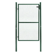 IDMarket - Cancello da giardino in acciaio verde 105 x 150 cm con serratura e maniglia