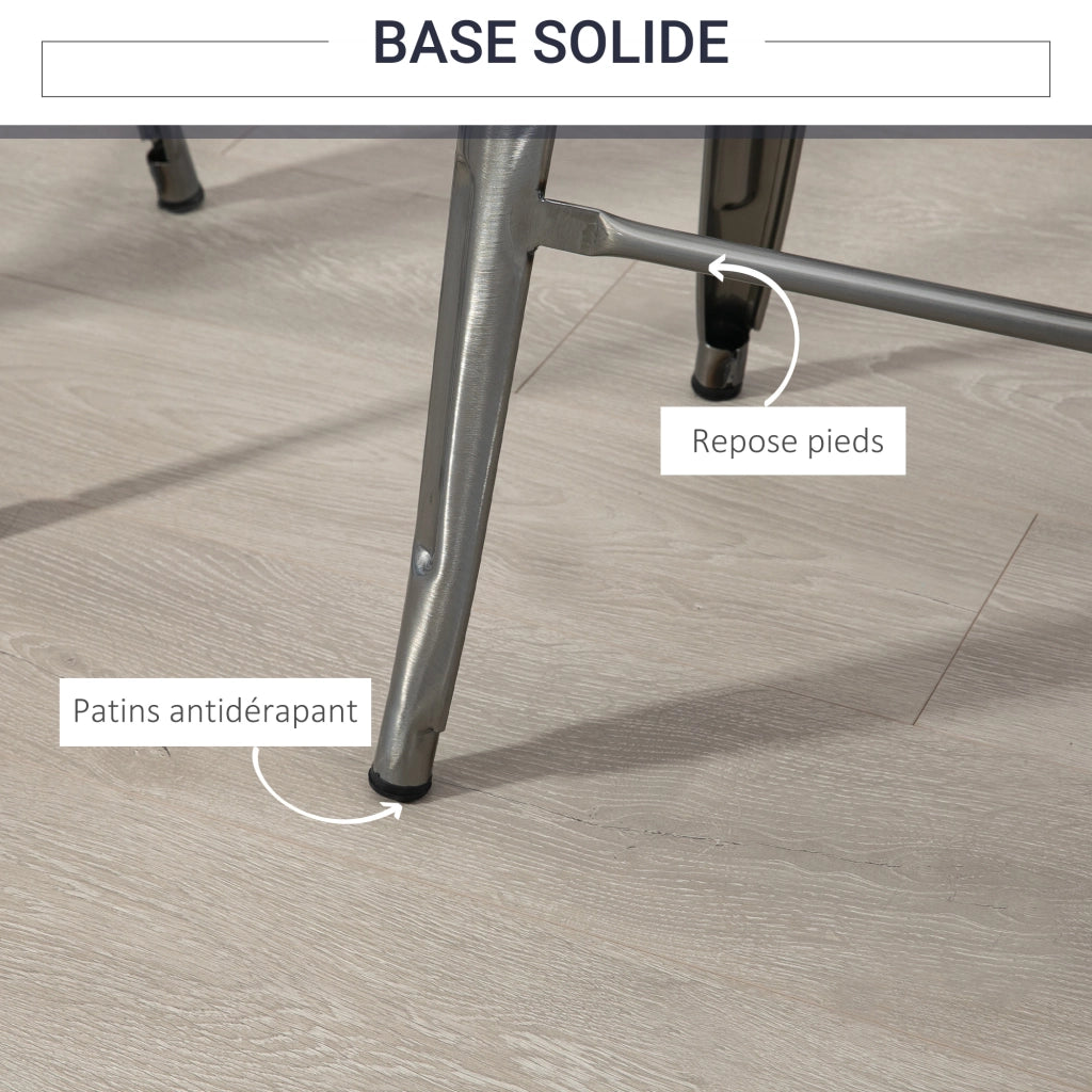 Sgabelli da Bar ¨C zephmum ¨C 4 Pezzi Metallico Grigio 76 cm