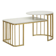 Tavolino VKH792, Oro, Metallo, 90x50x50 cm