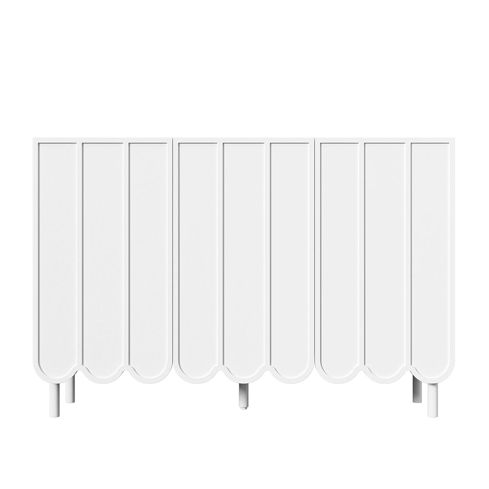 Buffet - Xylo - 120x35x80cm bianco porte ondulate