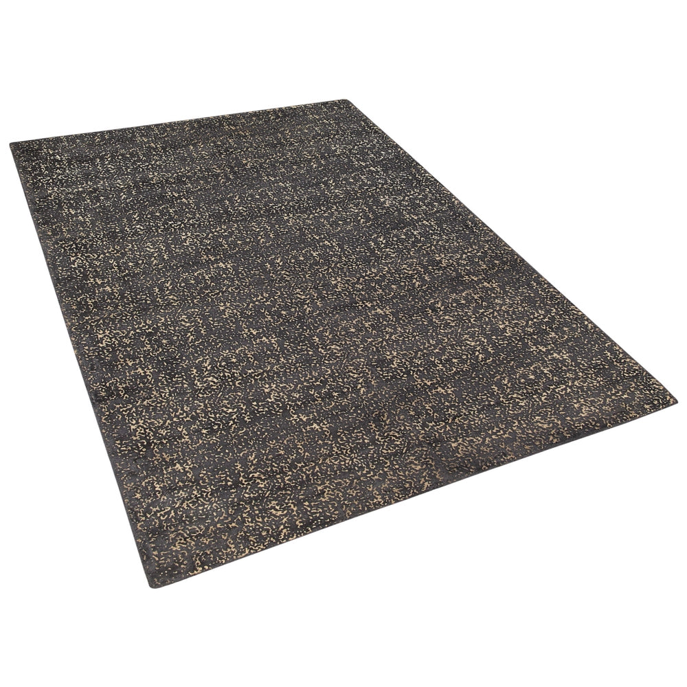 Tappeto da salotto Tappeto da soggiorno in viscosa grigio e dorato 160 x 230 cm
