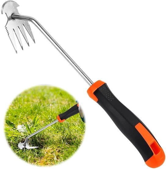Strumento per la rimozione delle erbacce Sostenibile - Manuale - Tastiera per erbacce in acciaio inossidabile - Attrezzo da giardino - Lame a forma di zampa - Facile da utilizzare - Strumento per la rimozione delle erbacce