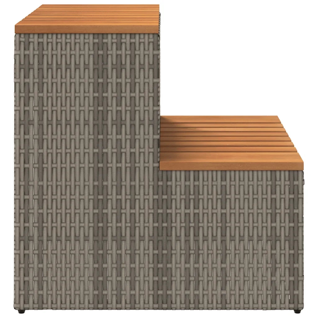 Bordo per Vasca Idromassaggio Grigio Polyrattan&Massello Acacia 4103941