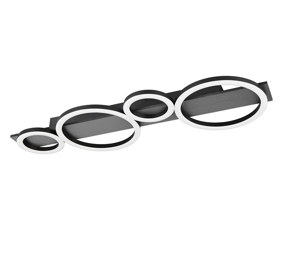 Plafoniera LED, metallo, nero, L 72 cm, Lumos