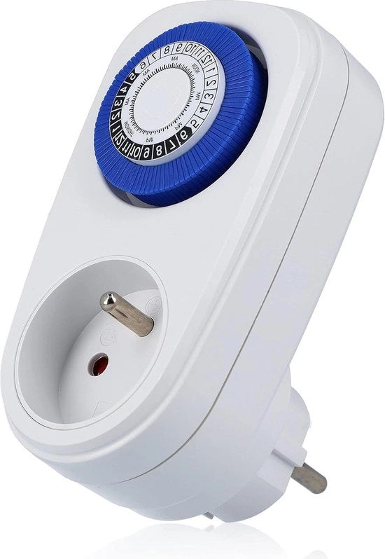 Timer meccanico programmabile per interni - Interruttore silenzioso - Timer a giorno con precisione di 15 minuti - Codice TIME-1
