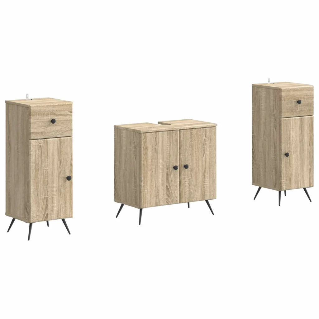 Set di Armadi da Bagno da 2 Pezzi BREDA Rovere Sonoma 3418046