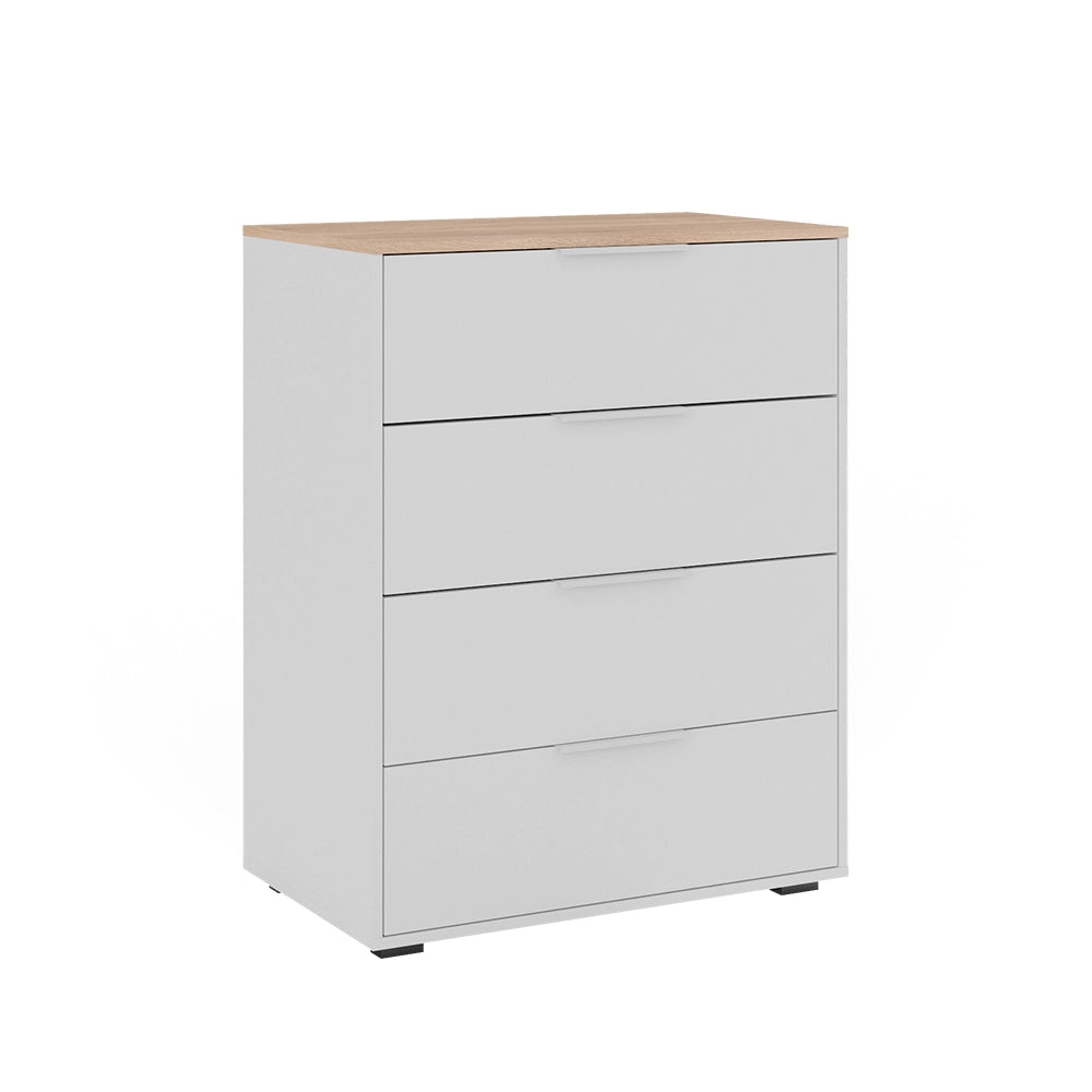 Vicco Credenza Bianco/Sonoma 30 x 83.6 cm con 4x cassetti