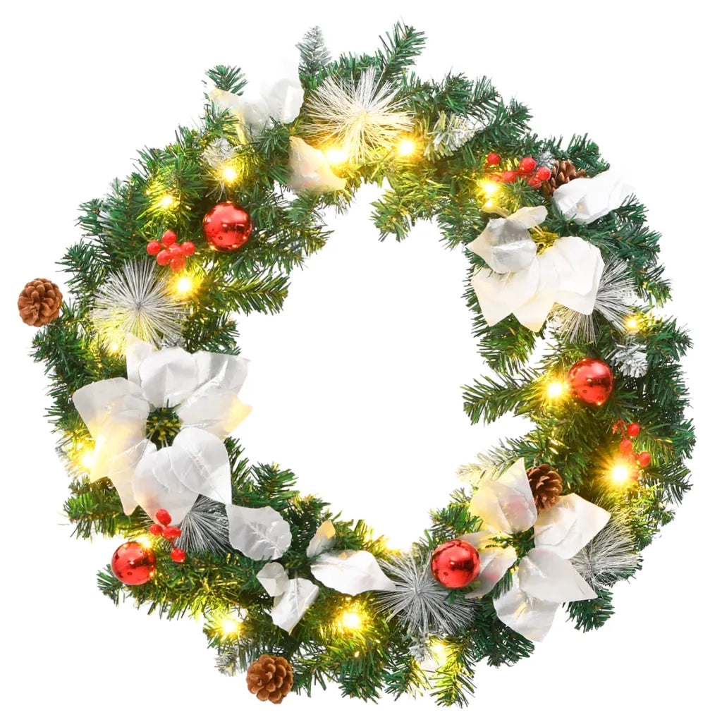 Ghirlanda Natalizia con Luci LED Verde 60 cm PVC CFW4379966
