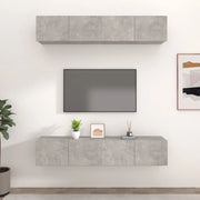 Mobili TV 4 pz-Set di 4 Credenza per TV Grigio Cemento 80x30x30 cm in Legno Multistrato 303839