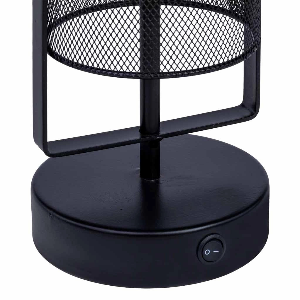 Lampada da tavolo in metallo nero con 1 faretto 12,5x12,5x31h cm