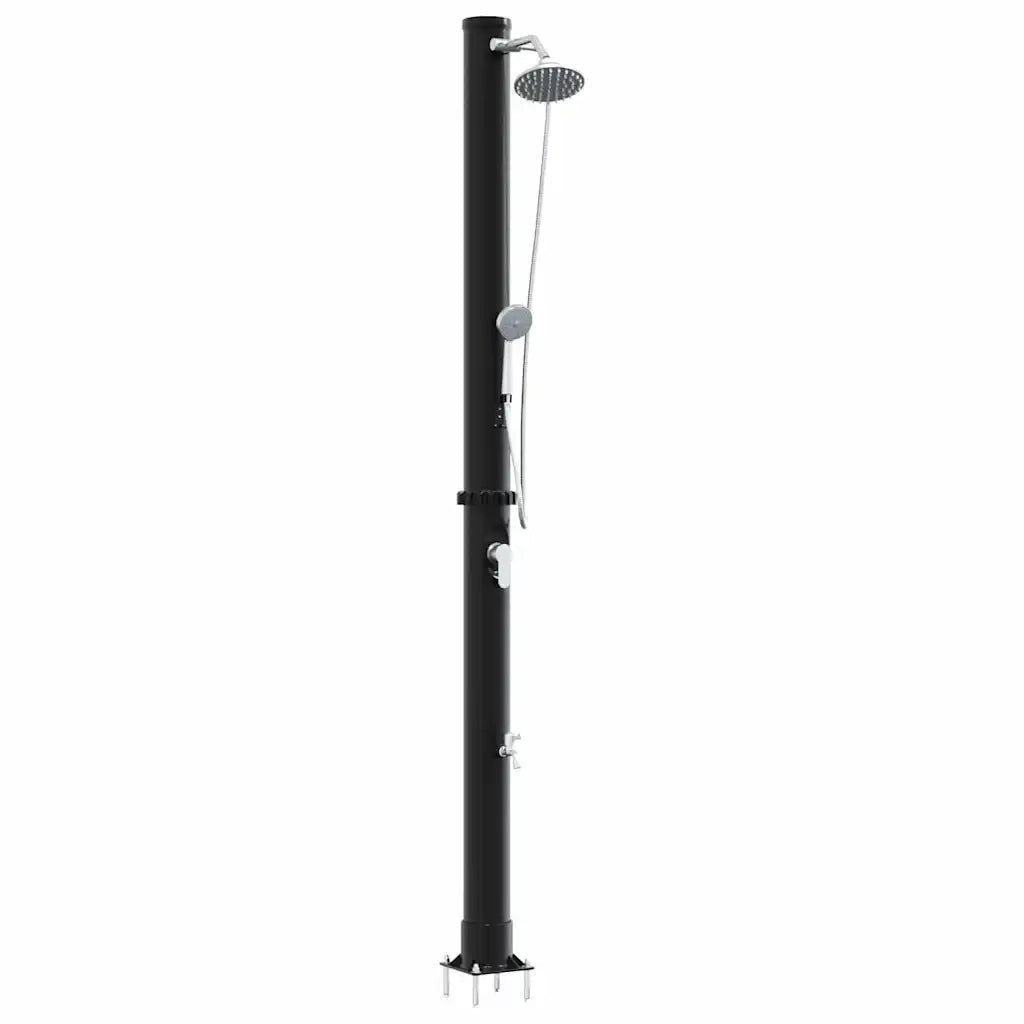 Doccia Solare da Esterno Nero 217 cm PVC e Alluminio 42003414