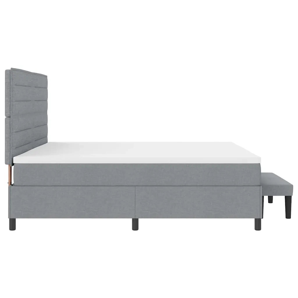 Letto a molle con testiera Grigio chiaro 200 x 200 cm Tessuto 3344016
